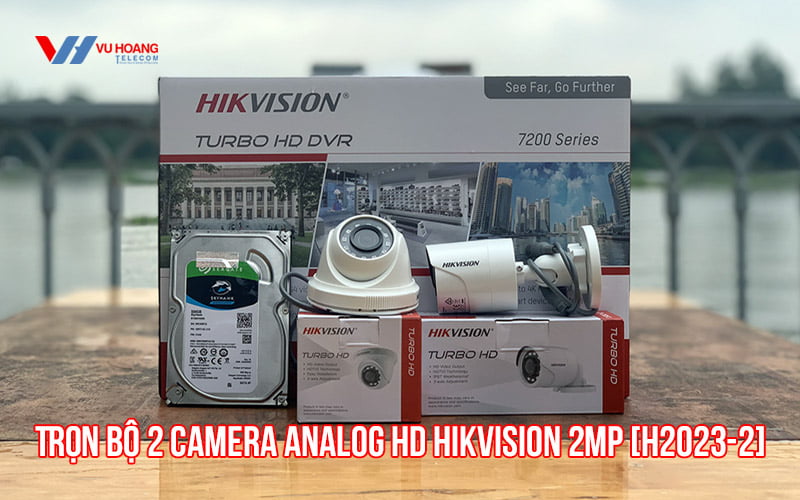 Trọn bộ 2 camera Analog HD HIKVISION 2MP giá rẻ [H2023-2]